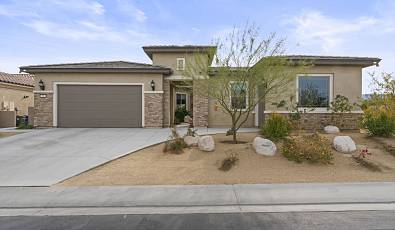 desert oasis with beautiful mountain views